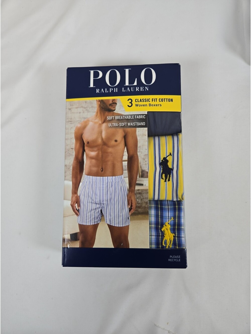Polo Ralph Lauren Men's Medium Woven Boxer Shorts 3 Pack Classic Fit NWT